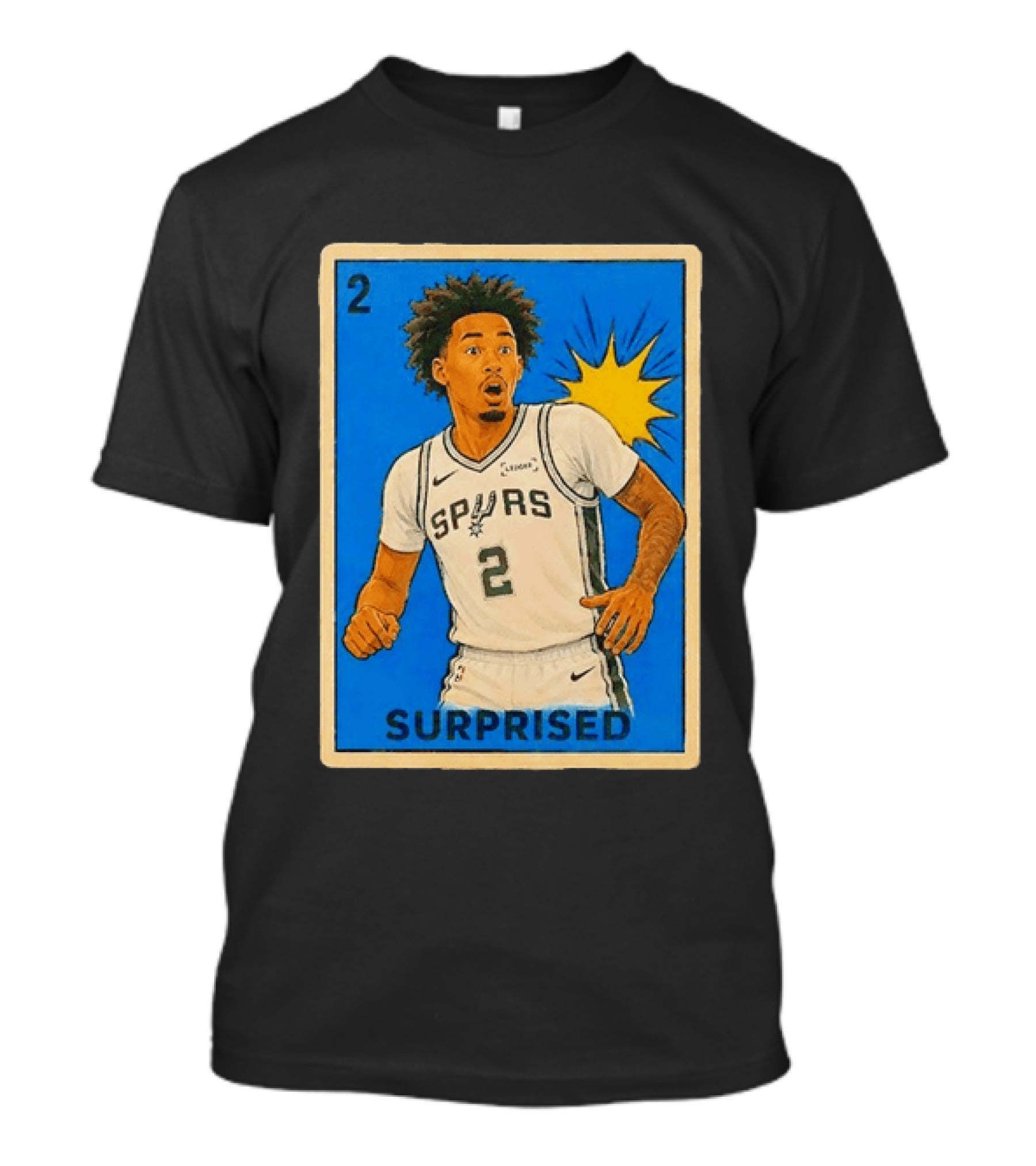 Surprised Dylan Harper Spurs Basketball Card T-Shirt