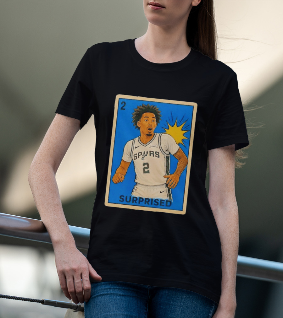Surprised Dylan Harper Spurs Basketball Card T-Shirt