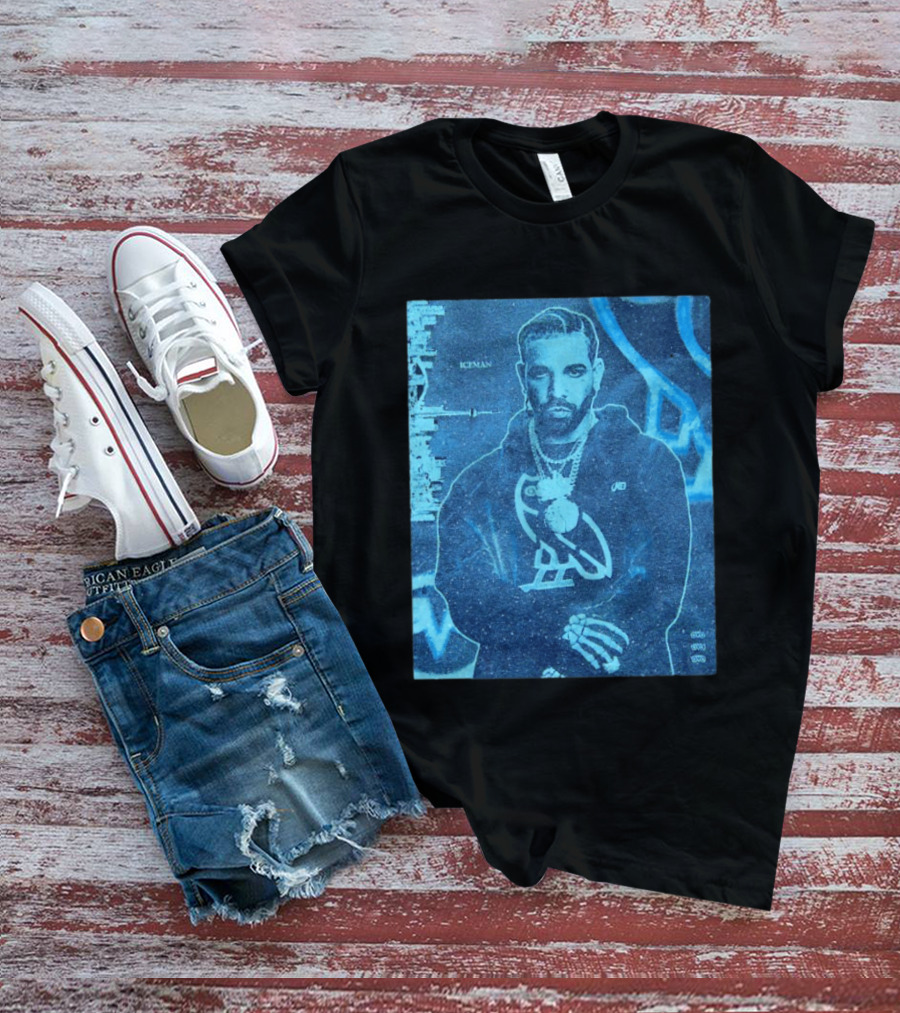 ICEMAN Owl Graphic Drake Blue Portrait With City Skyline T-Shirt