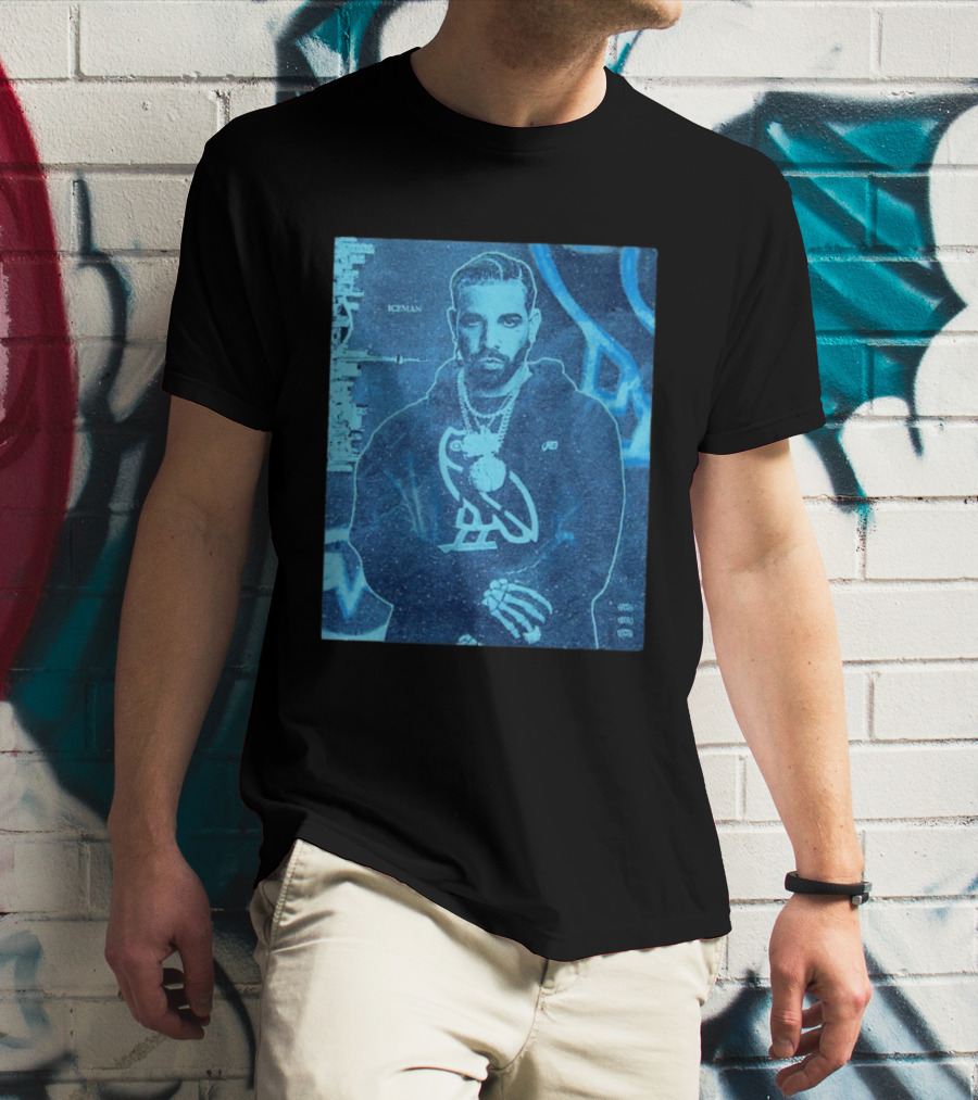 ICEMAN Owl Graphic Drake Blue Portrait With City Skyline T-Shirt