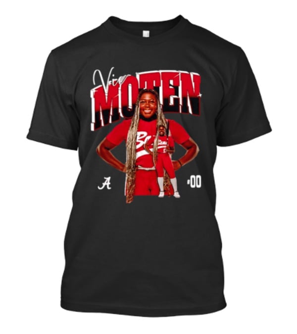 Vic Moten 00 Alabama Crimson Tide Softball Red Uniform Player Pose T-Shirt