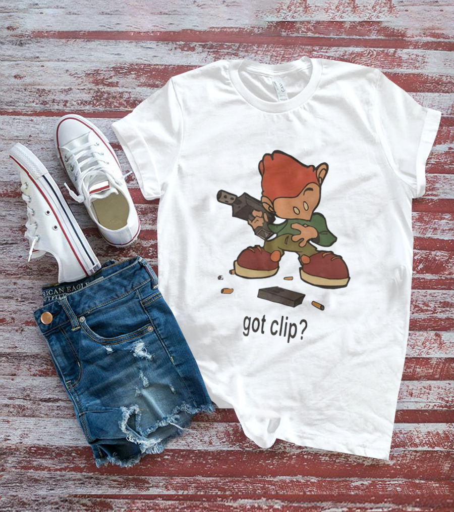 Pico Got Clip Gun Ammo Magazine Casings Retro Cartoon T-Shirt