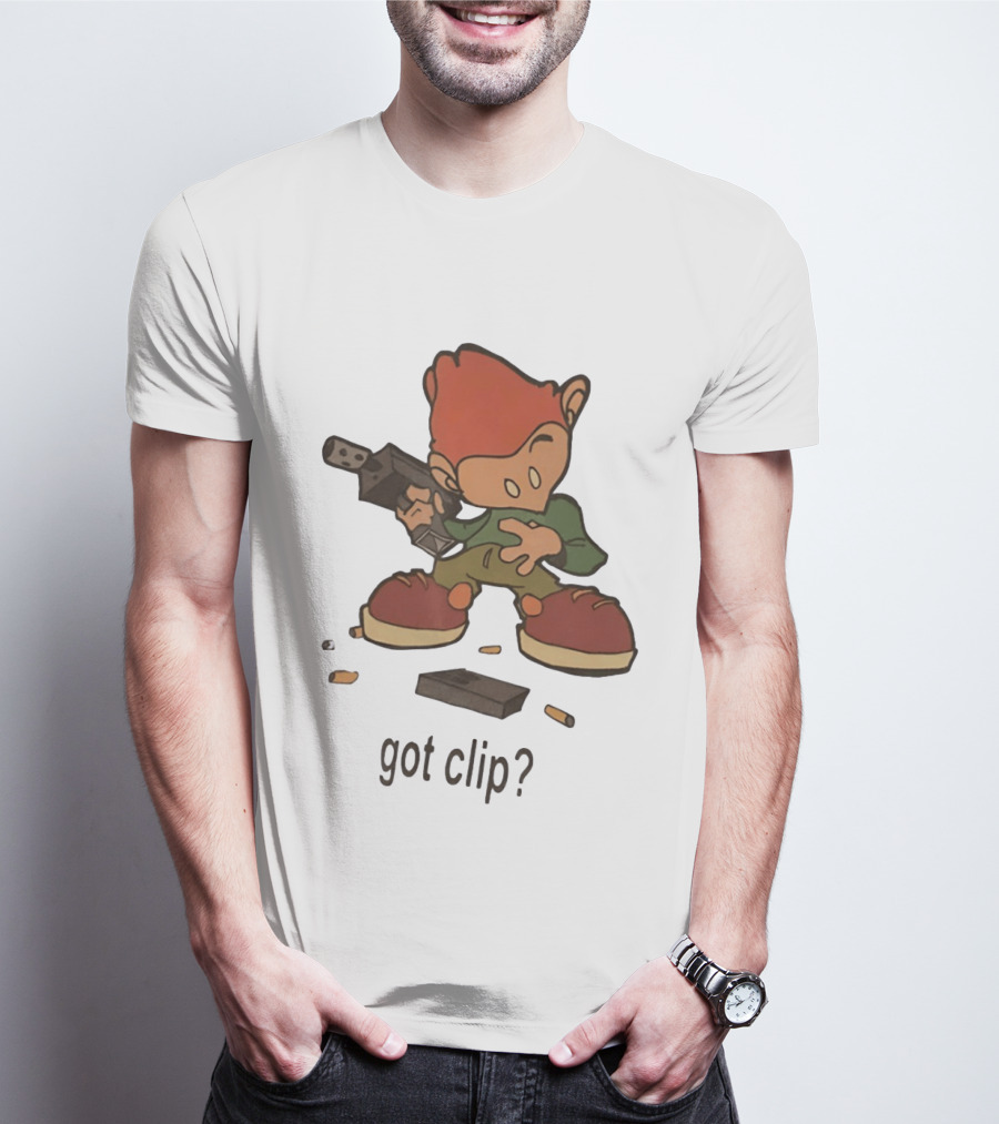 Pico Got Clip Gun Ammo Magazine Casings Retro Cartoon T-Shirt