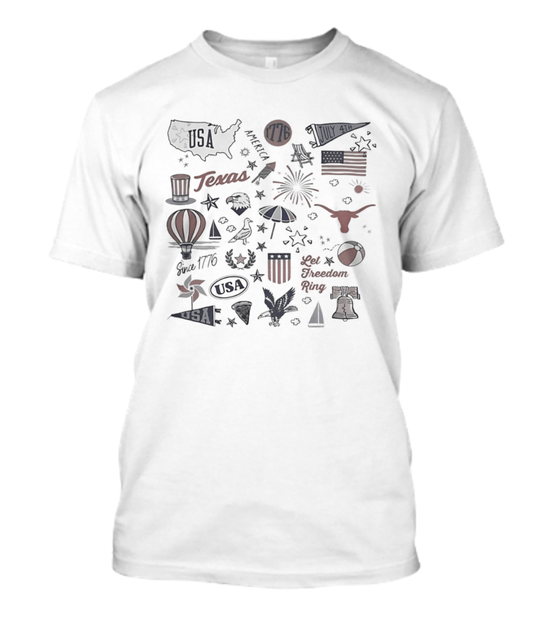 Texas Longhorns Let Freedom Ring USA 250th Celebration T-Shirt