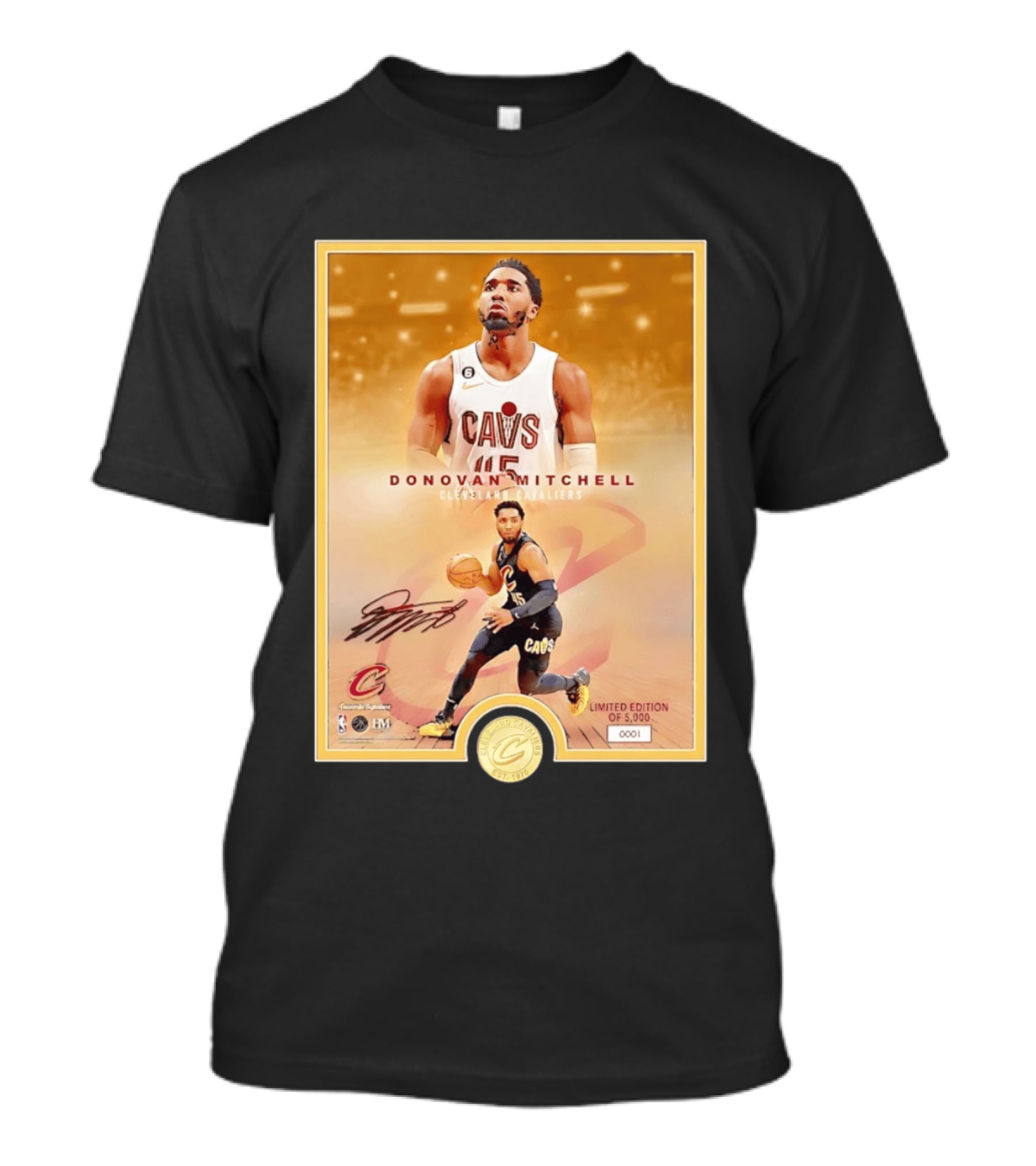 Donovan Mitchell Cleveland Cavaliers Limited Edition Bronze Coin Photo Mint T-Shirt
