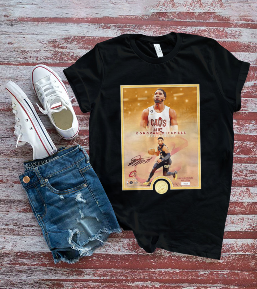 Donovan Mitchell Cleveland Cavaliers Limited Edition Bronze Coin Photo Mint T-Shirt