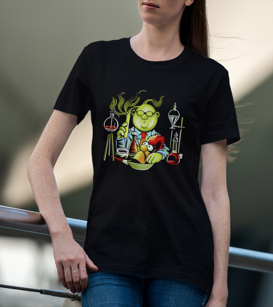 Dr Bunsen Honeydew And Beaker With Re Animator Science Lab Experiment T-Shirt