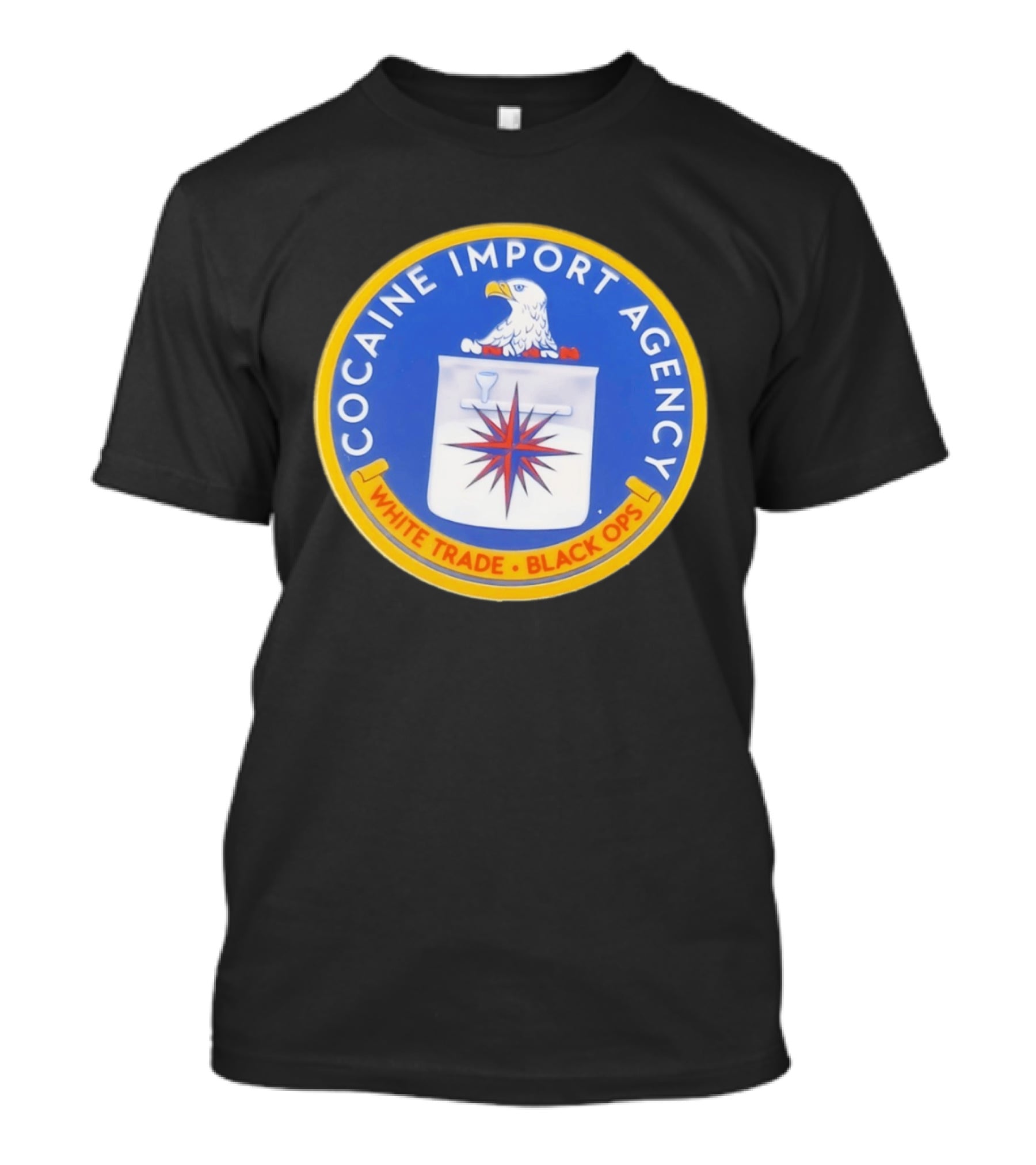 Cocaine Import Agency Eagle Emblem White Trade Black Ops T-Shirt