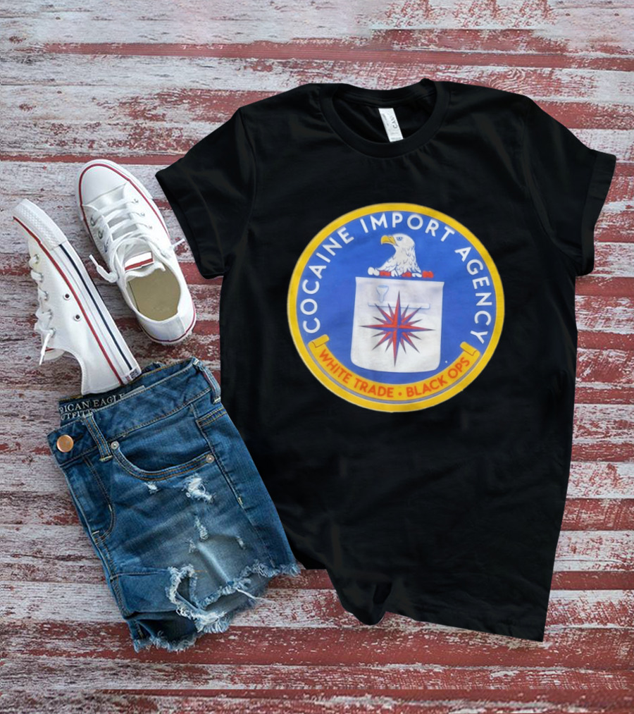Cocaine Import Agency Eagle Emblem White Trade Black Ops T-Shirt
