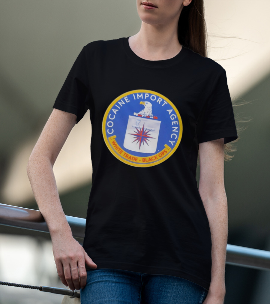 Cocaine Import Agency Eagle Emblem White Trade Black Ops T-Shirt