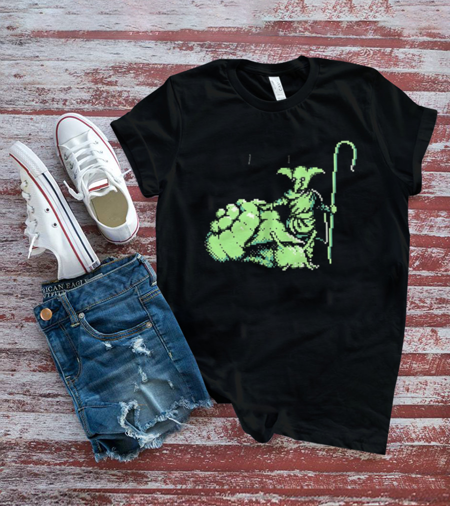 Goblin Shepherd With Staff Pixel T-Shirt