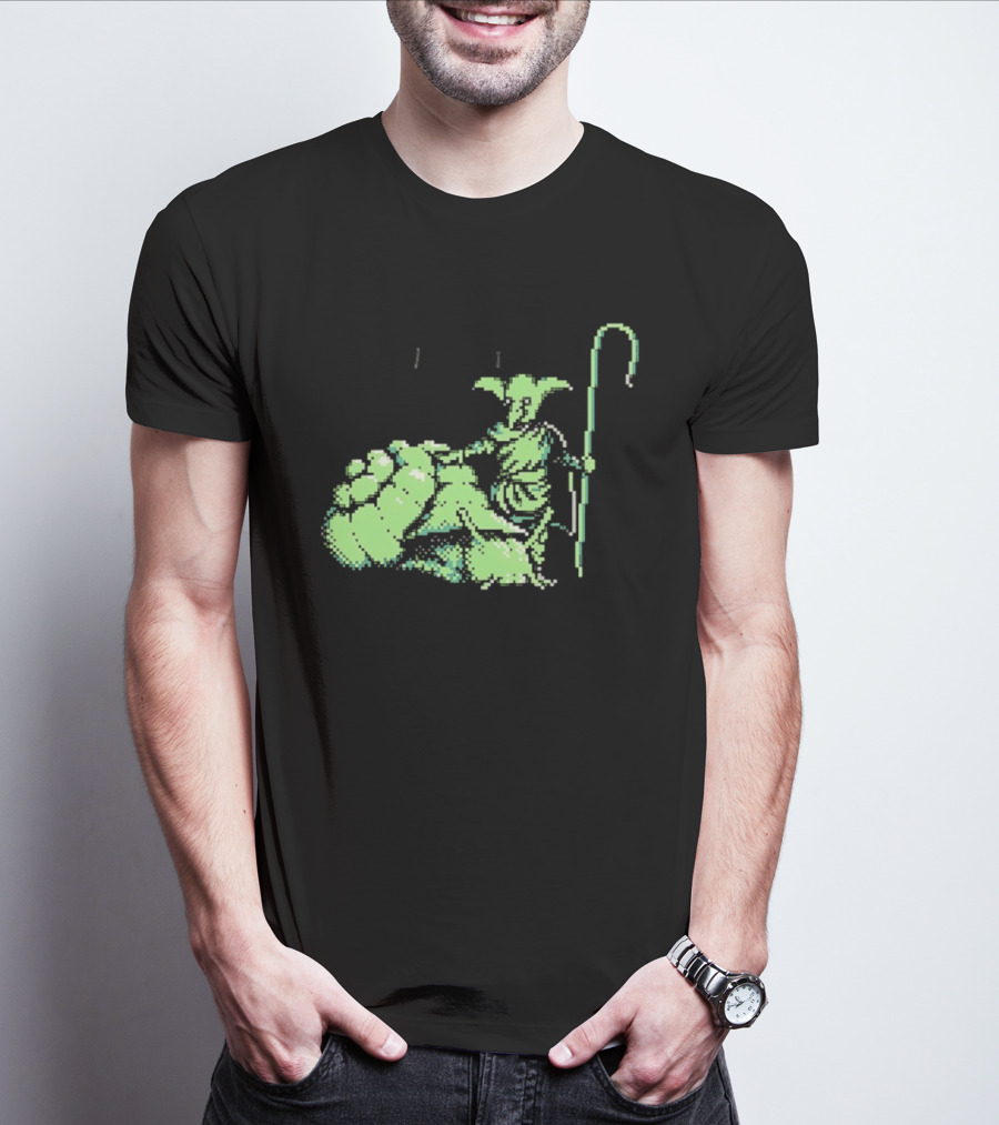 Goblin Shepherd With Staff Pixel T-Shirt
