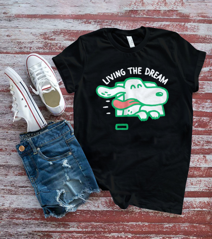 Living The Dream Dog Joyfully Enjoying Car Ride With Head Out The Window T-Shirt