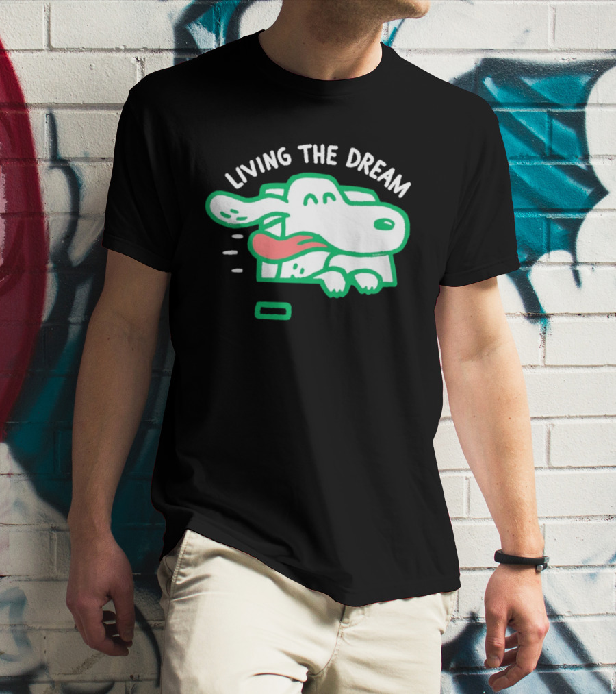 Living The Dream Dog Joyfully Enjoying Car Ride With Head Out The Window T-Shirt