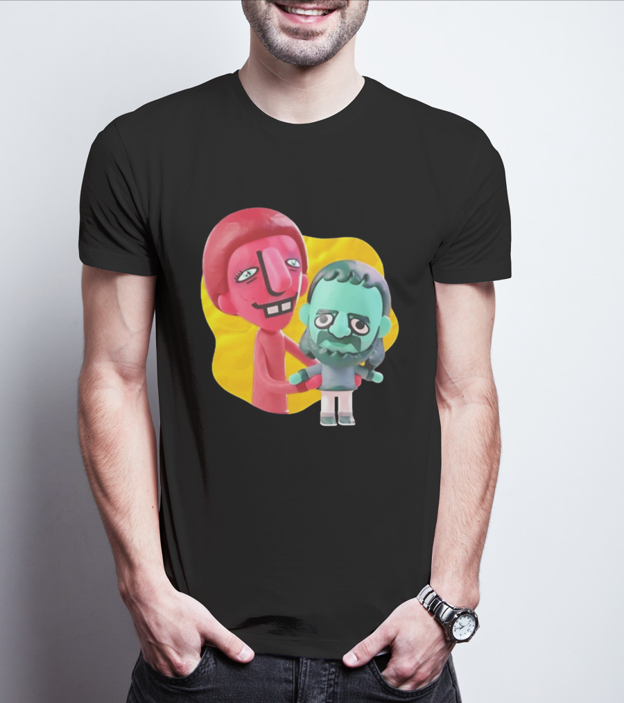 The Best Buds Colorful Character Figures Hugging Playful T-Shirt