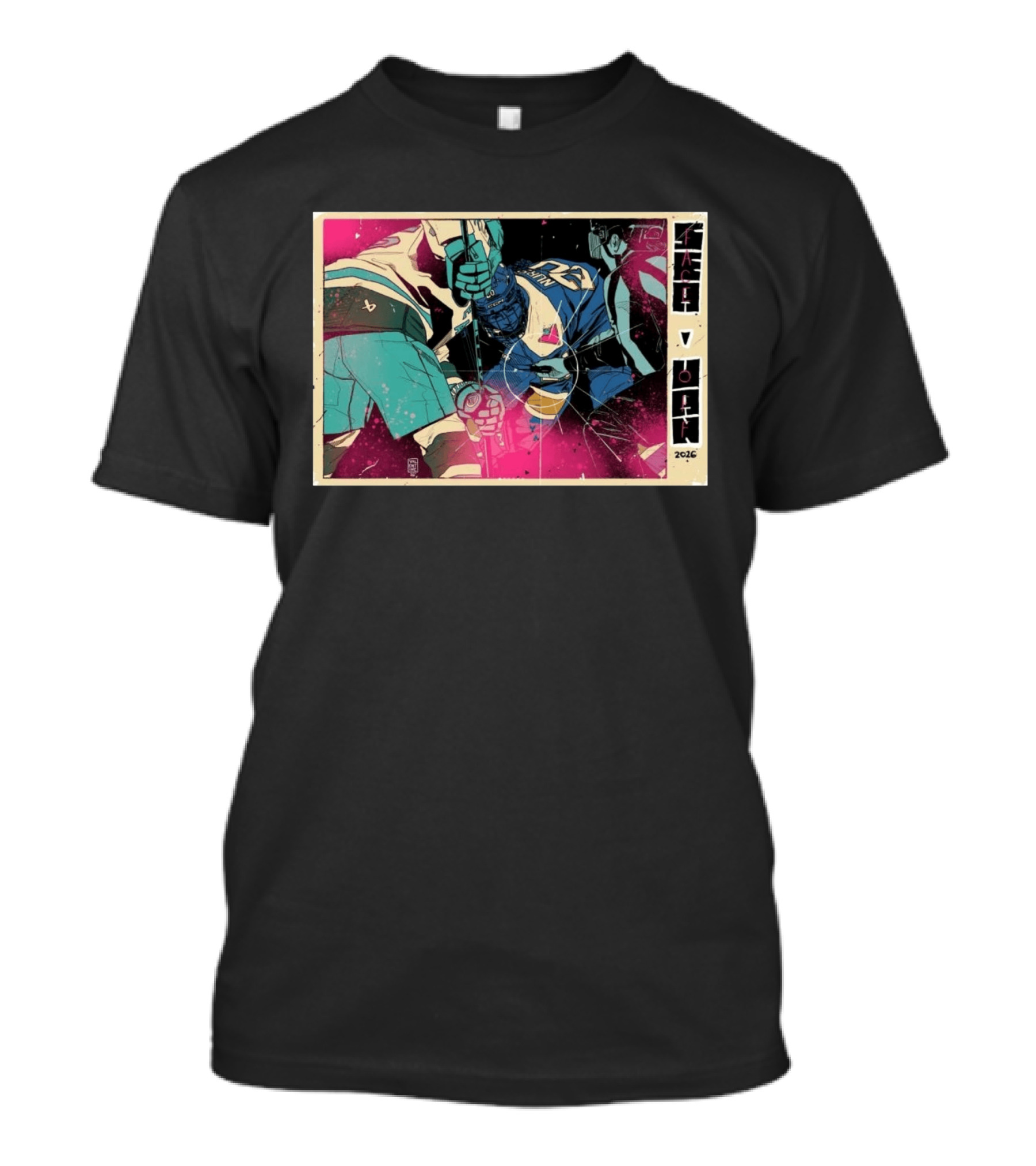Face Off 2026 Intense Ice Hockey Action T-Shirt