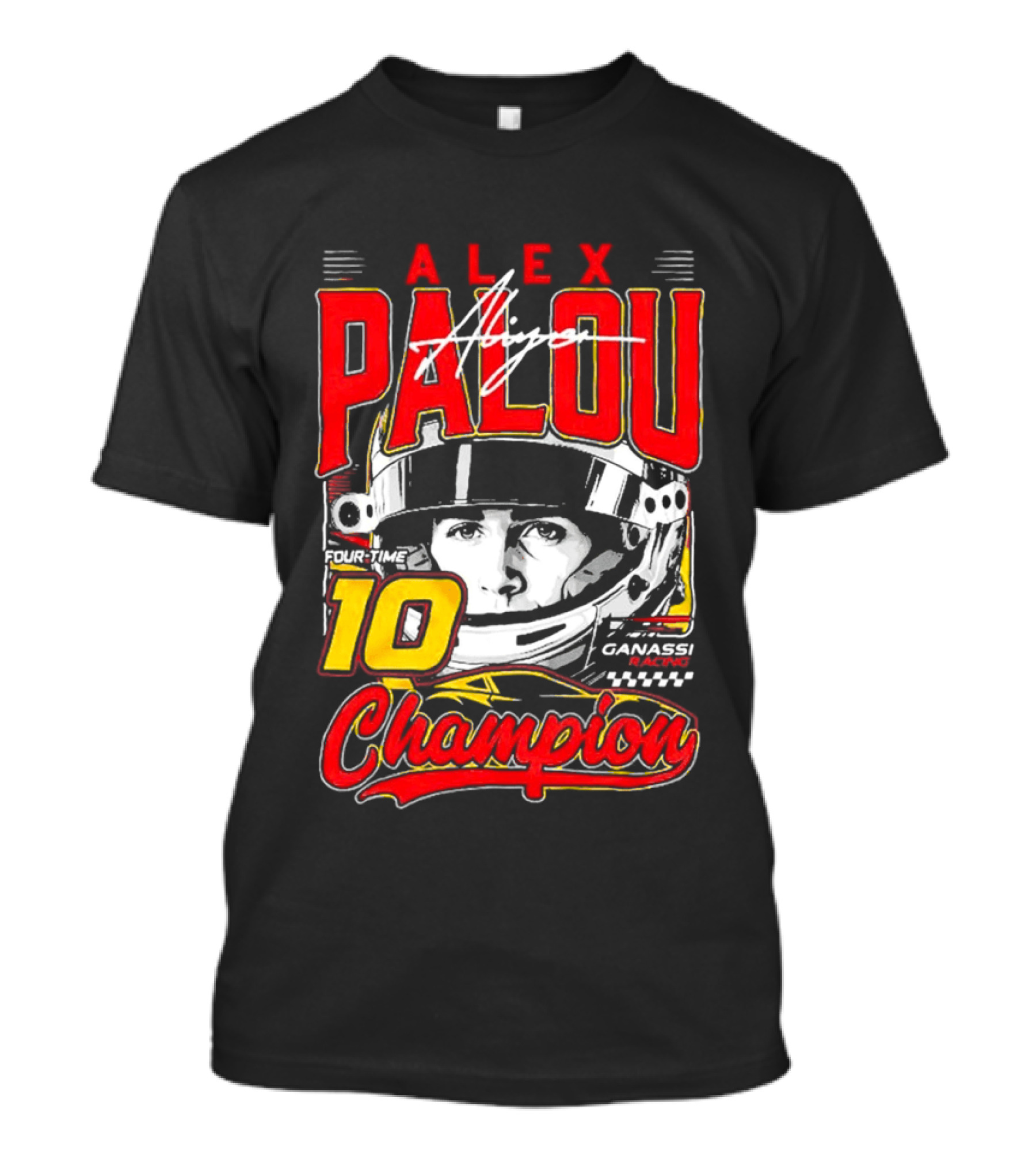 Alex Palou 10 Champion Racing Helmet Signature T-Shirt