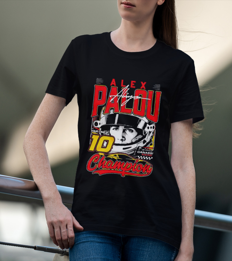 Alex Palou 10 Champion Racing Helmet Signature T-Shirt