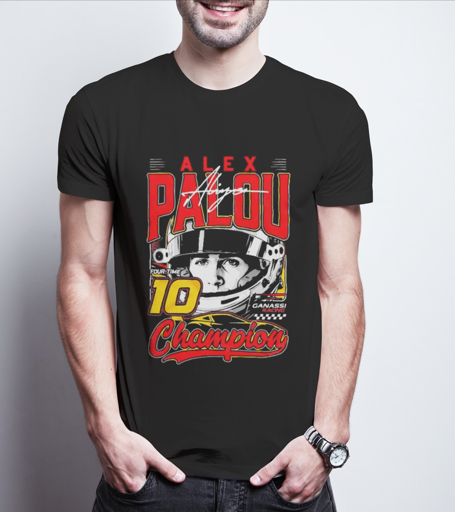 Alex Palou 10 Champion Racing Helmet Signature T-Shirt