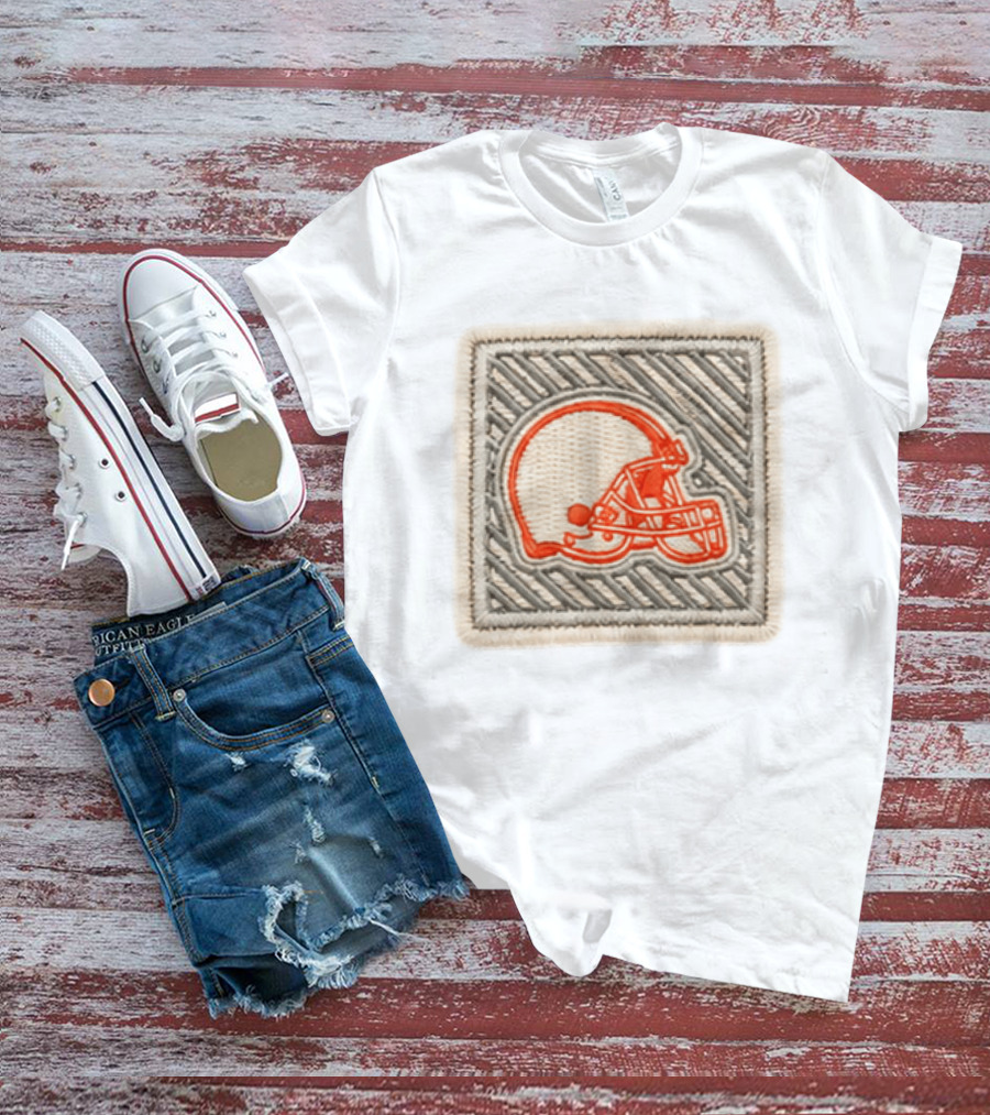 Browns 2026 Training Camp Helmet Patch Retro Style Embroidery T-Shirt