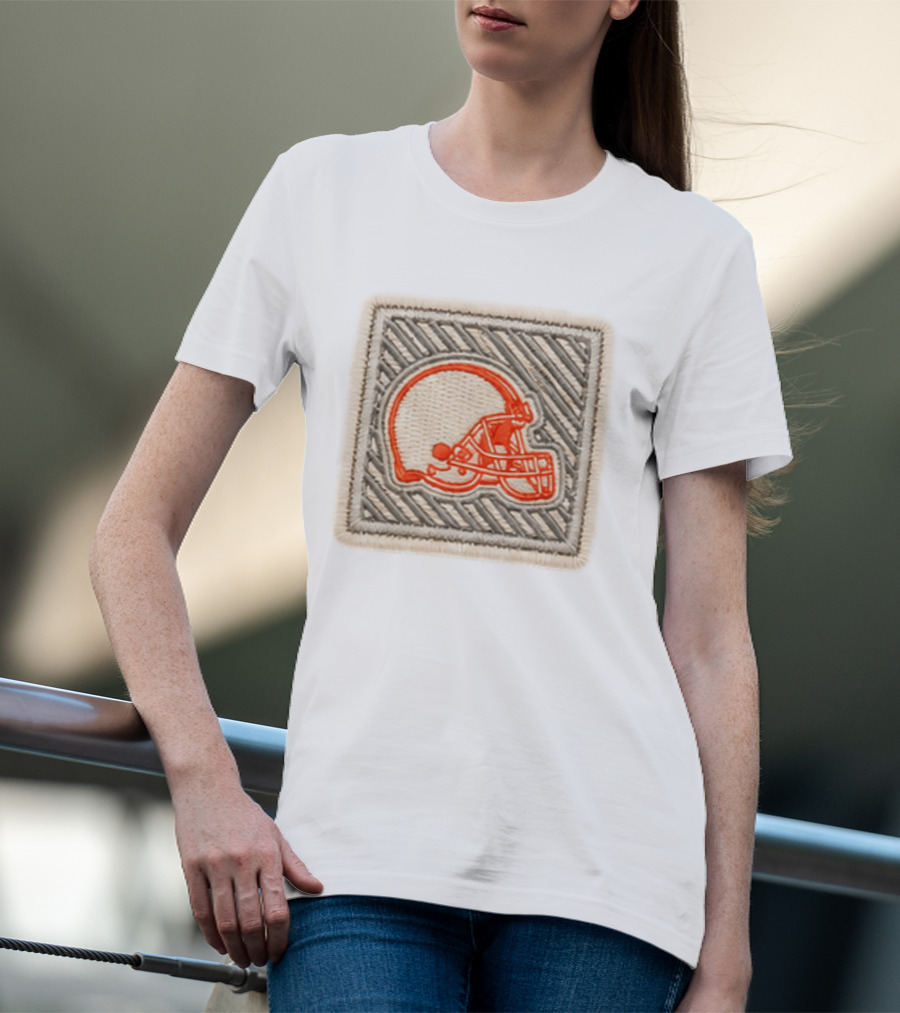 Browns 2026 Training Camp Helmet Patch Retro Style Embroidery T-Shirt