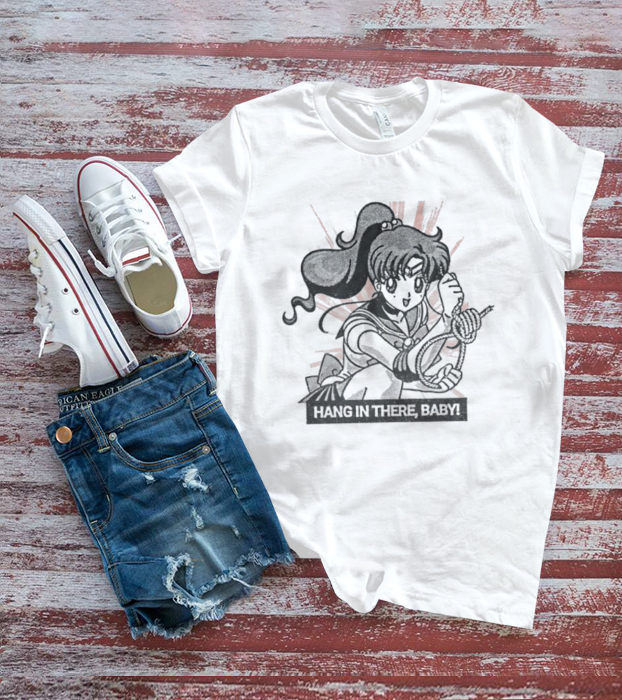 Makoto Kino Sailor Moon Hang In There Baby Retro Anime T-Shirt