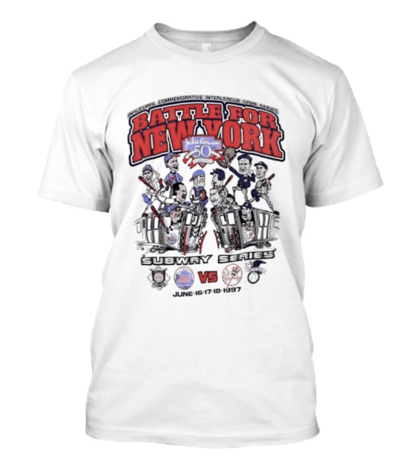 Battle For New York Yankees Mets Inaugural Commemorative Interleague Game Series T-Shirt