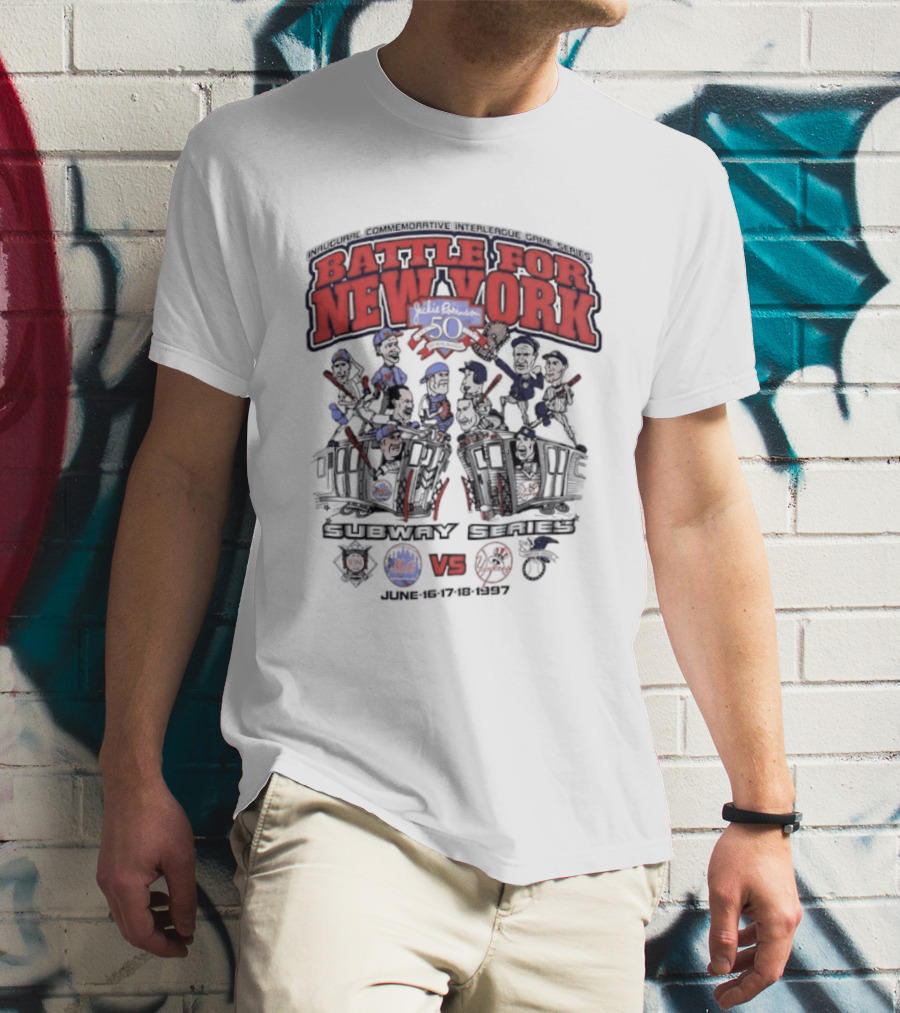 Battle For New York Yankees Mets Inaugural Commemorative Interleague Game Series T-Shirt