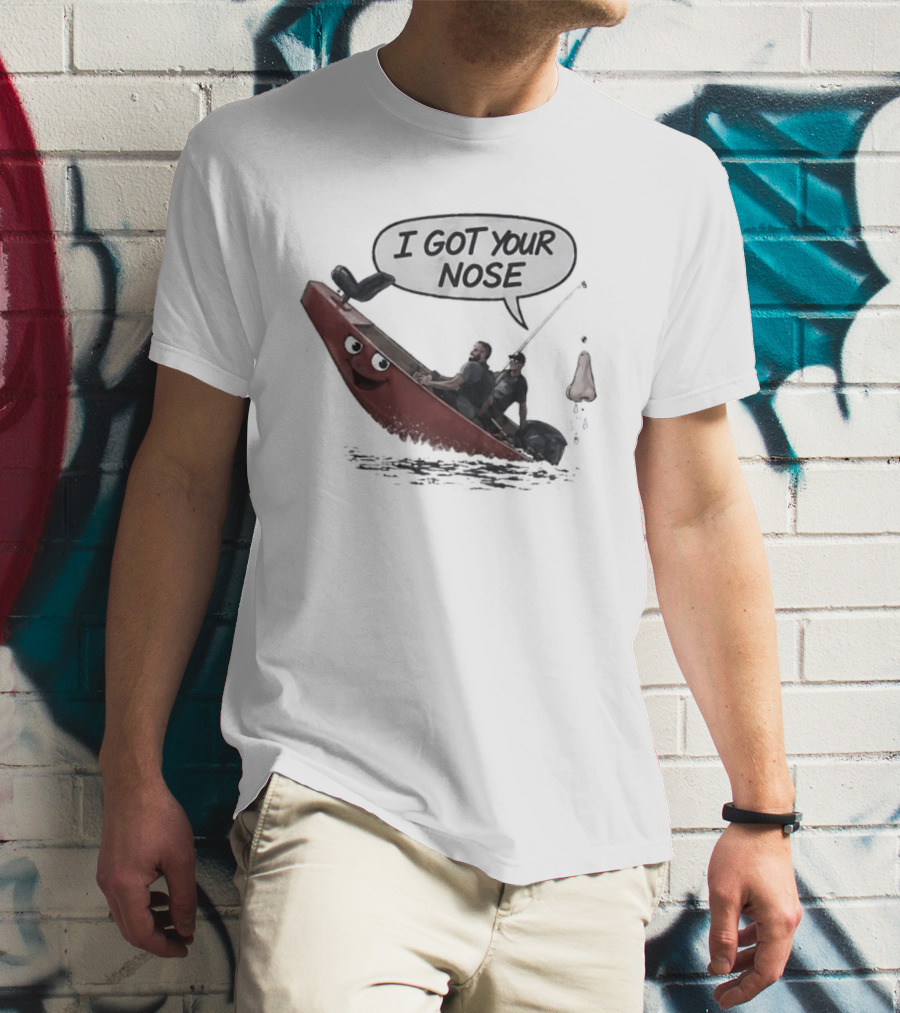 Fishing I Got Your Nose Happy Boat And Fishing Rod Fun T-Shirt