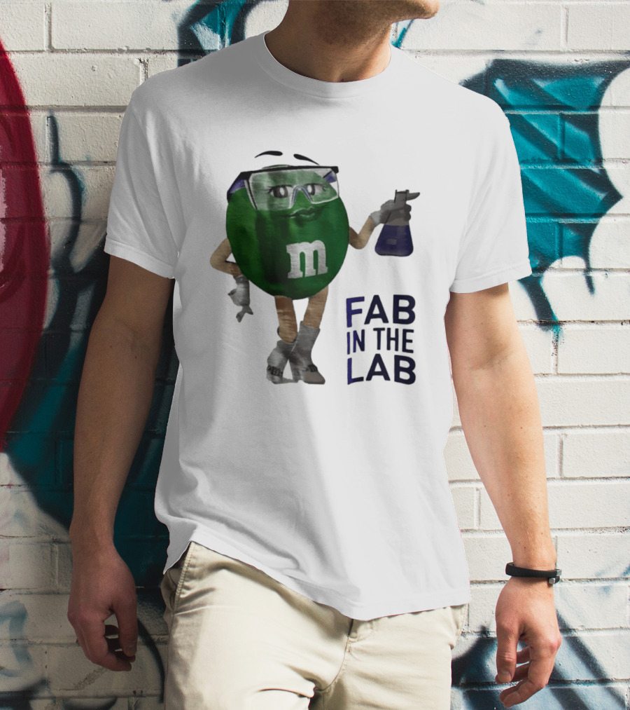 Green M&M Fab In The Lab Safety Goggles Flask T-Shirt