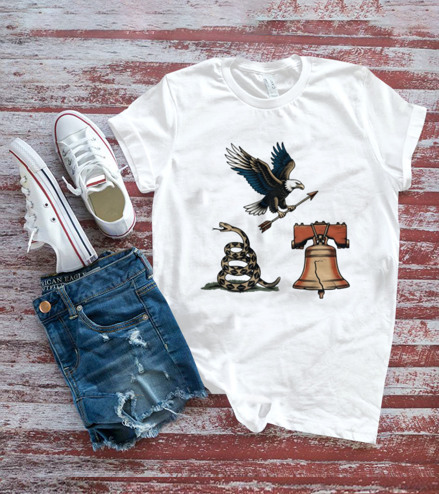 Guardians Of Freedom Eagle Snake Liberty Bell Arrow T-Shirt