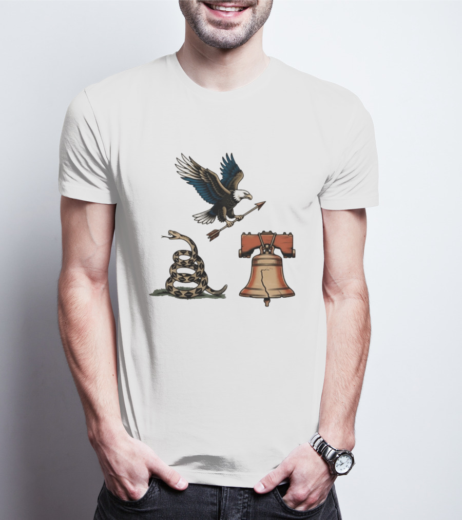 Guardians Of Freedom Eagle Snake Liberty Bell Arrow T-Shirt
