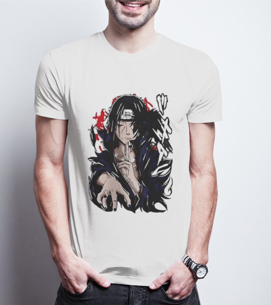 Itachi Uchiha Akatsuki Mangekyo Sharingan Raven Naruto Shippuden Anime T-Shirt