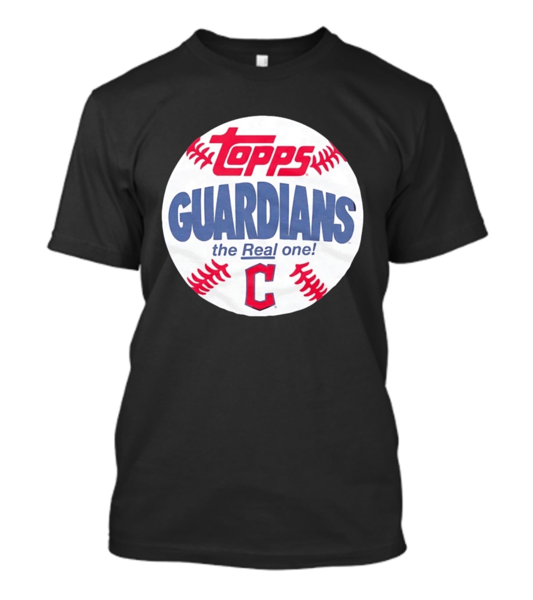 Cleveland Guardians Topps The Real One Baseball Shape T-Shirt