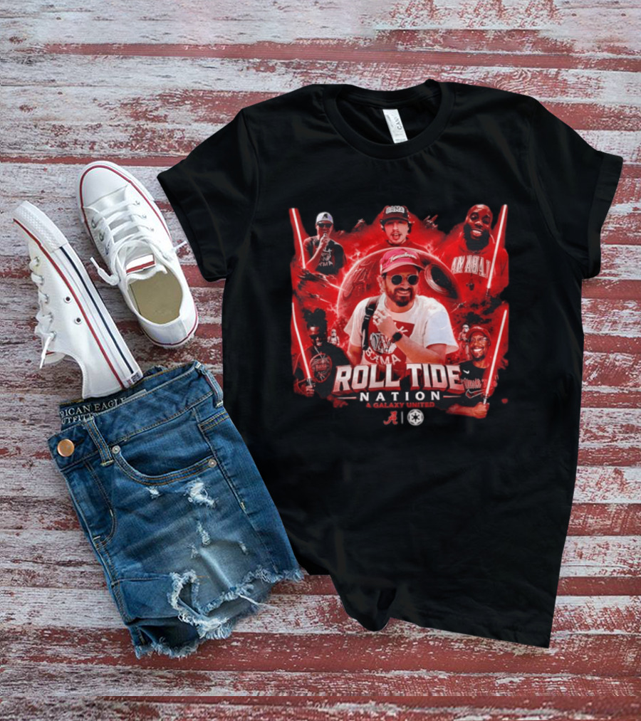 Roll Tide Nation Galaxy United Alabama Crimson Tide Bama Fandom T-Shirt