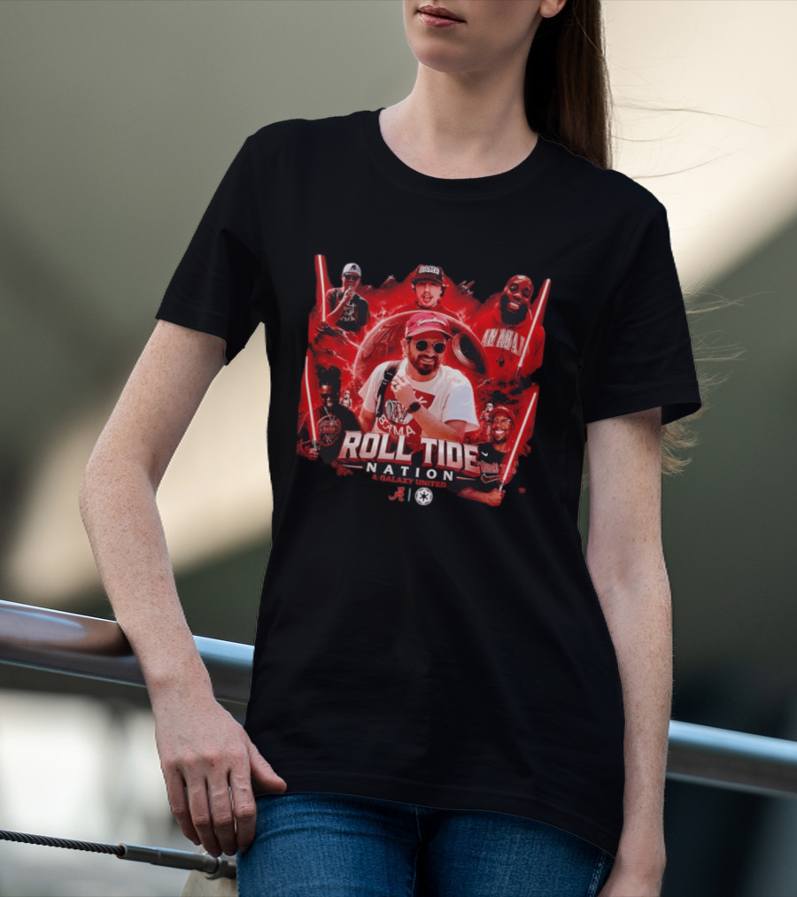 Roll Tide Nation Galaxy United Alabama Crimson Tide Bama Fandom T-Shirt