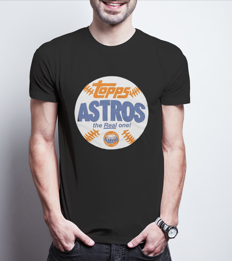 Topps Astros The Real One Baseball Shape T-Shirt