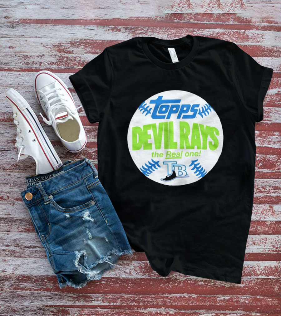 Tampa Bay Devil Rays Topps The Real One TB Vintage Baseball T-Shirt