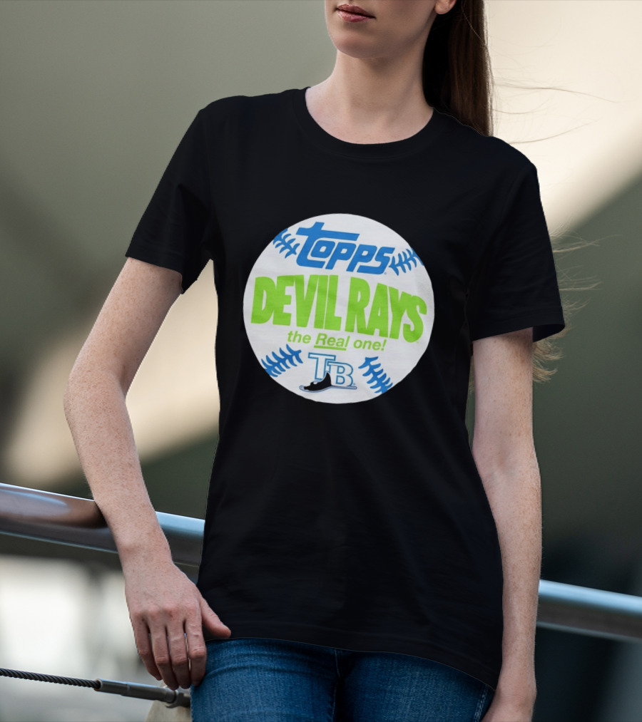 Tampa Bay Devil Rays Topps The Real One TB Vintage Baseball T-Shirt