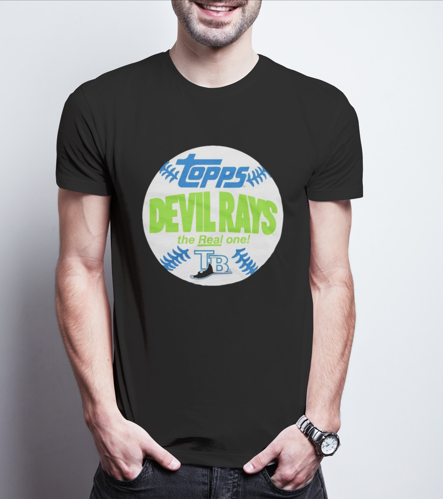 Tampa Bay Devil Rays Topps The Real One TB Vintage Baseball T-Shirt
