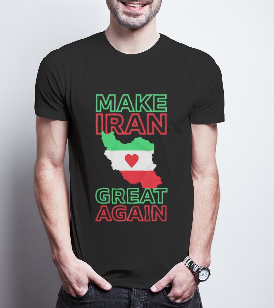 Make Iran Great Again Flag Heart Map T-Shirt