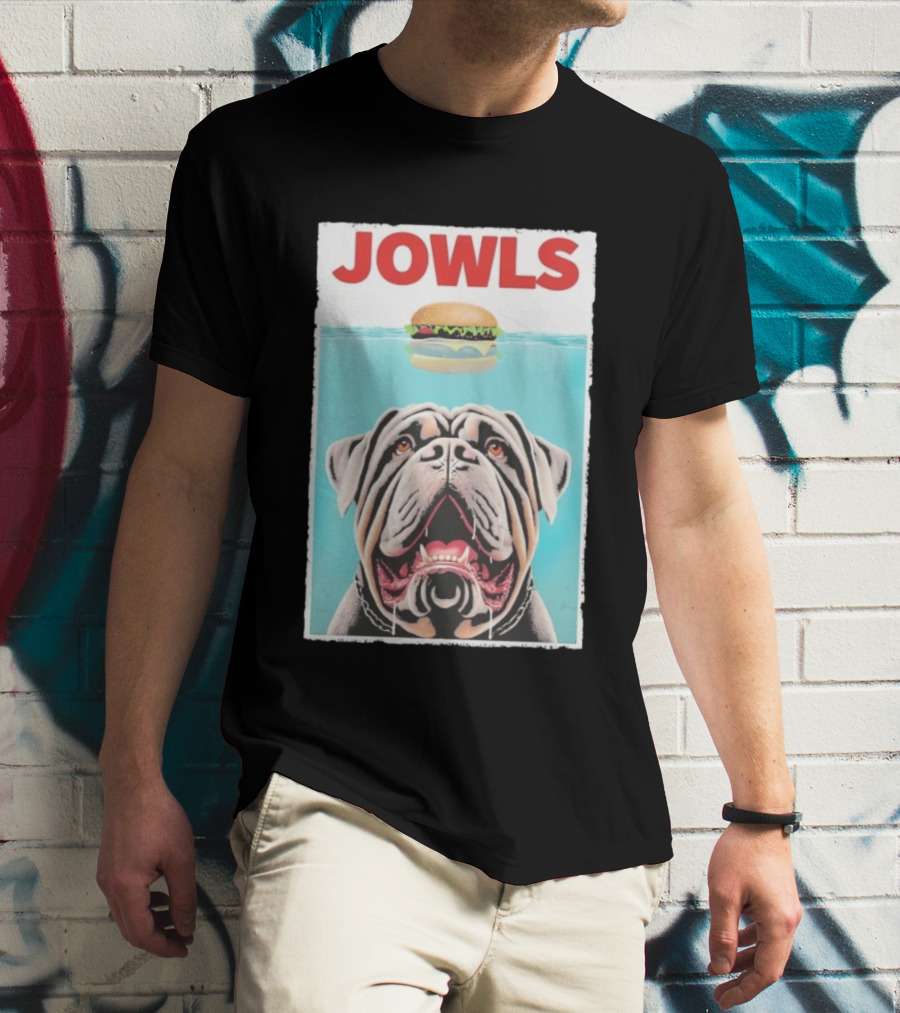 Jowls Mastiff Burger Floating Above Water T-Shirt