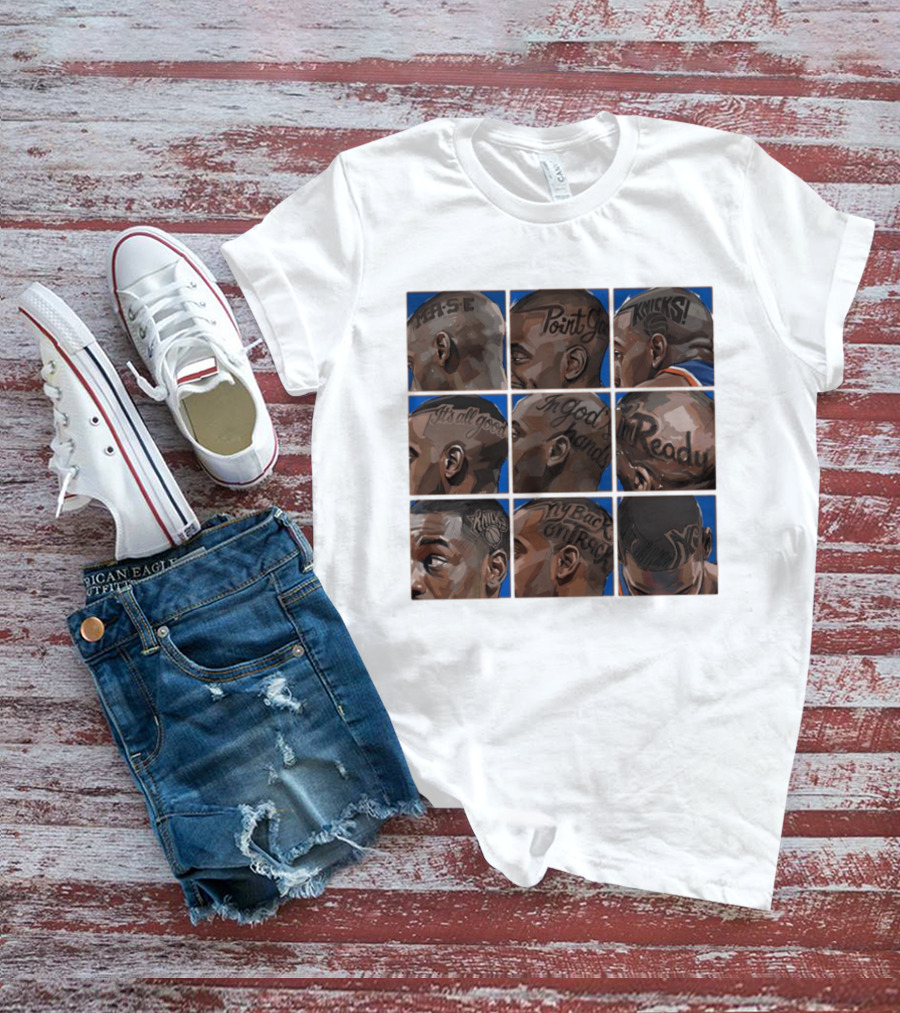 Baseline Cuts Knicks Players Hair Art 2026 Quotes And Logos T-Shirt