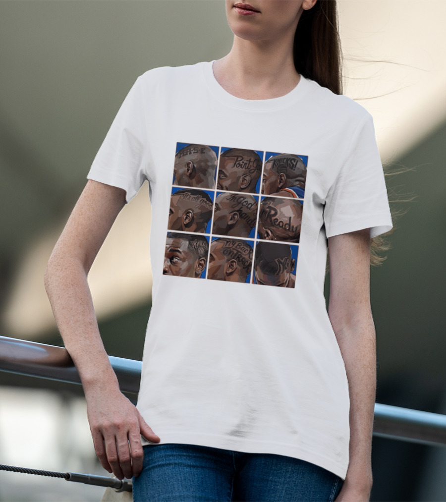 Baseline Cuts Knicks Players Hair Art 2026 Quotes And Logos T-Shirt