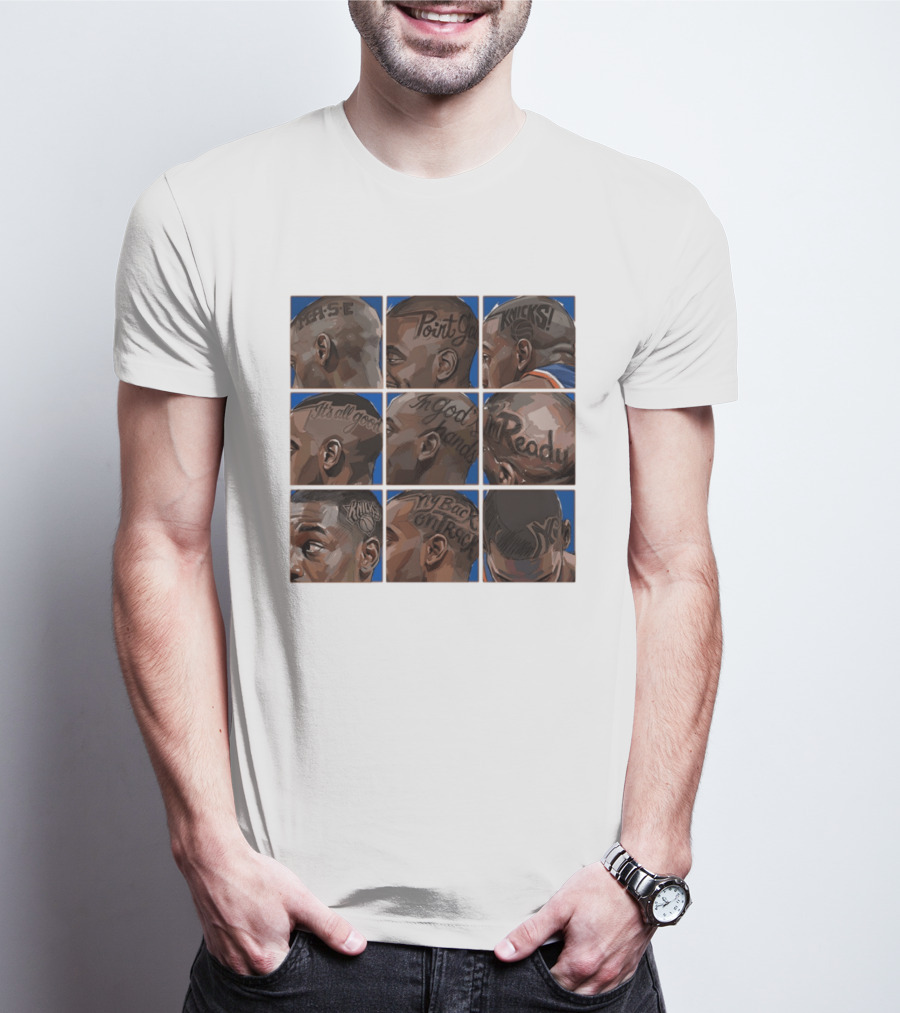 Baseline Cuts Knicks Players Hair Art 2026 Quotes And Logos T-Shirt