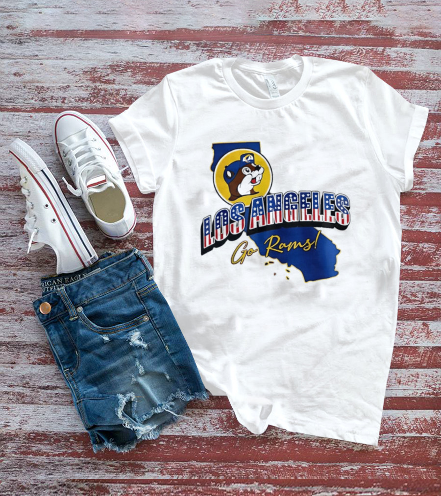 Los Angeles Rams Buc Ee's California Map Go Rams T-Shirt