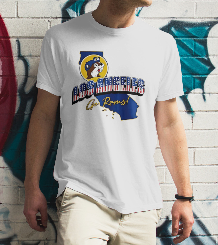 Los Angeles Rams Buc Ee's California Map Go Rams T-Shirt