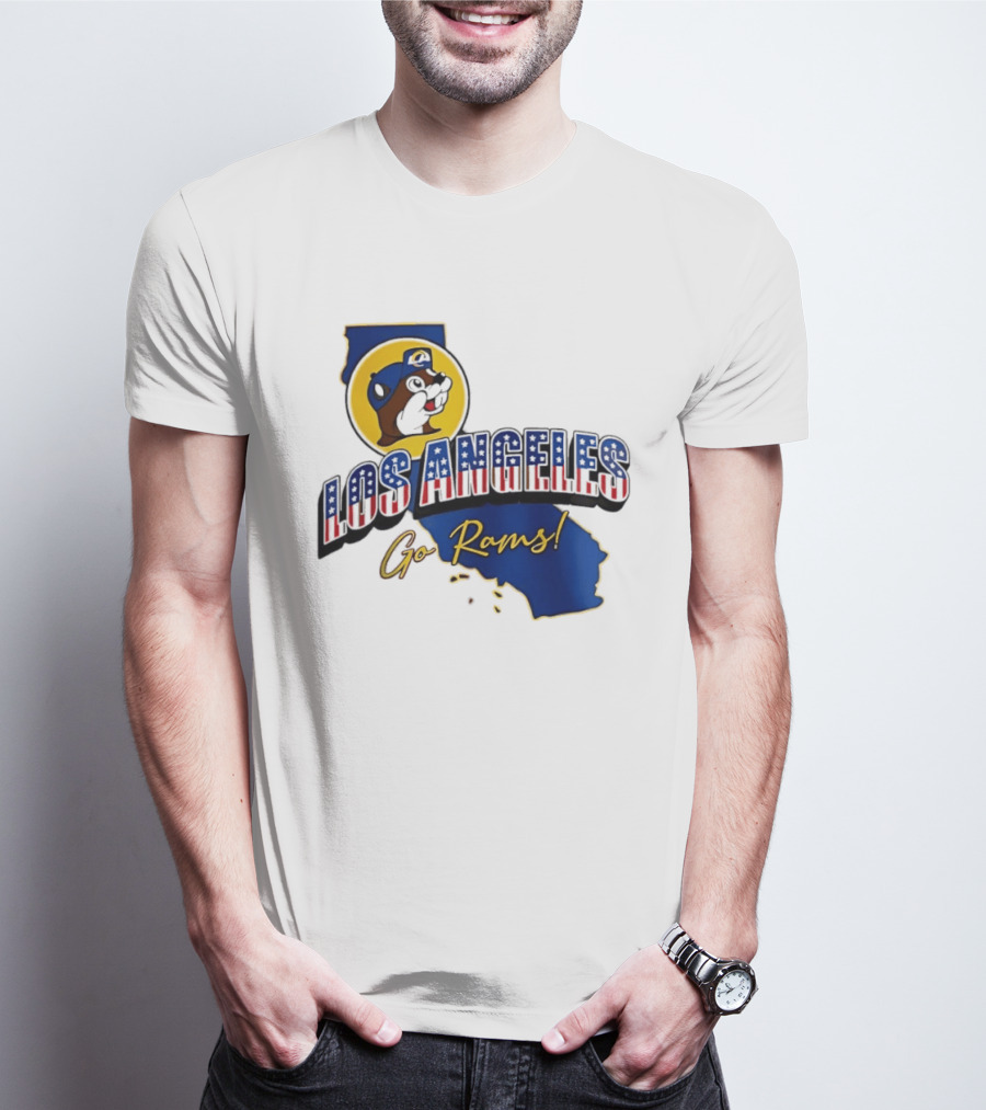 Los Angeles Rams Buc Ee's California Map Go Rams T-Shirt
