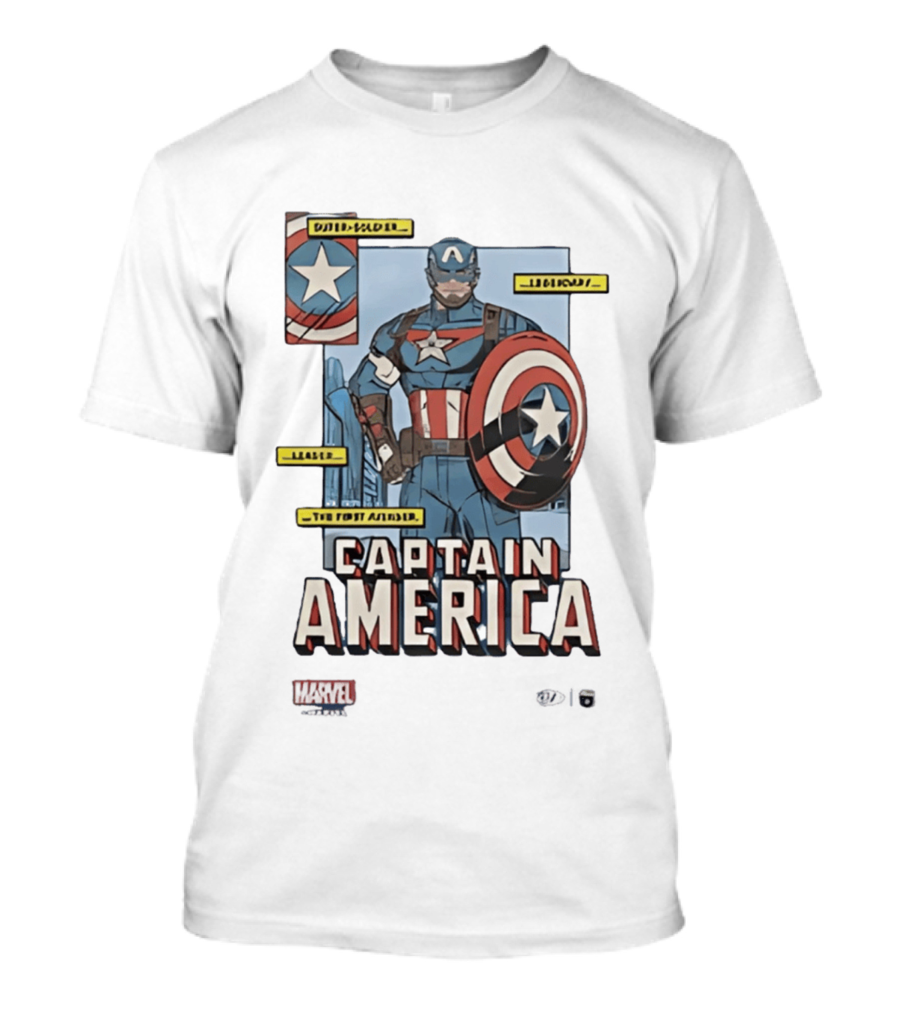 Captain America Marvel Comics Bold Soldier Shield Hero T-Shirt