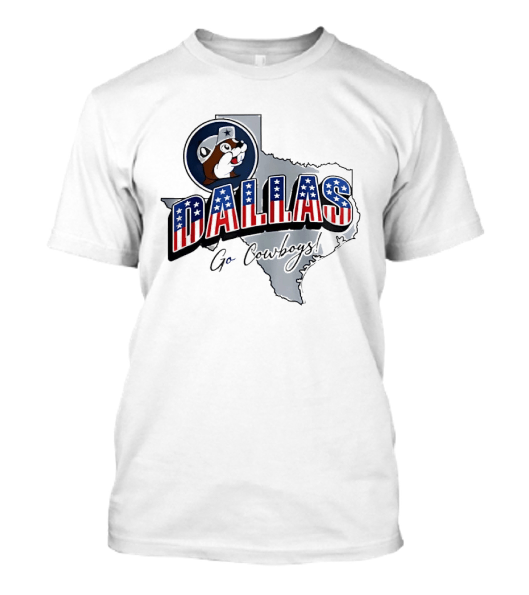 Dallas Cowboys Buc Ee's Patriotic Texas Map Go Cowboys T-Shirt